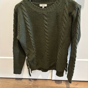 Verve Olive Cable Knit Sweater